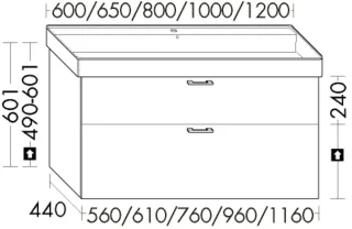Burgbad Waschtischunterschrank System 30 Preisgruppe 2 Echo 601x760x440 Frassino Dekor Cappuccino WYLC076F6325