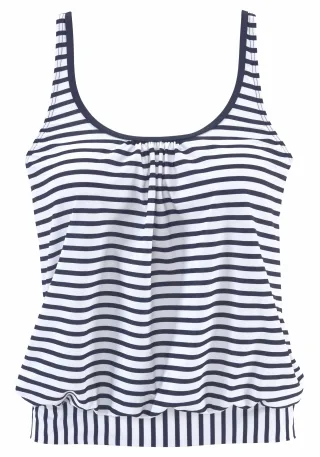 LASCANA - Venice Beach LM exkl. Sport Oversize-Tankini-Top white-navy-s - Gr. - 38