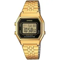 CASIO VINTAGE Chronograph LA680WEGA-1ER, Quarzuhr, Armbanduhr, Damenuhr, Digitaluhr, Edelstahlarmband