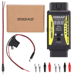 GODIAG GT106 PLUS 24V to 12V Heavy Duty Truck Adapter Fuel Fuel Injector Cleaning Testing Relay Testing for Cars Trucks