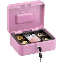 relaxdays Geldkassette Abschließbare Geldkassette, Pink