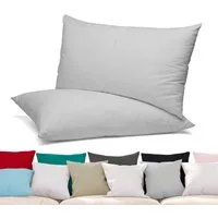 Beautex Kissenhüllen 2er Set Premium Kissenbezug aus Baumwolle, viele Farben, (2 Stück), verdeckter Reißverschluss, Jersey 160g/m², langlebig