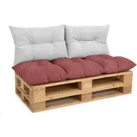 Amilian Palettenkissen Palettenauflagen Set 3-tlg., 120x80 cm + 2x 40x60 cm, für Palettenmöbel, Balkon, Terrasse und Wohnbereich