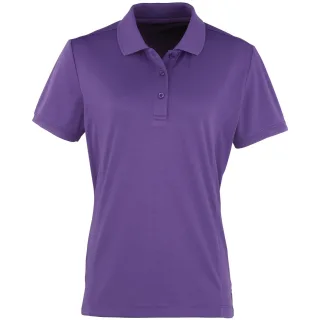 Premier Damen Coolchecker Piqué Polo-Shirt / Polohemd, Kurzarm (Violett)