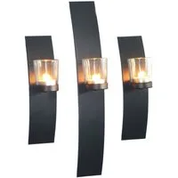 Spetebo Wandkerzenhalter Wandkerzenhalter - 3er Set - für Teelichter (Set), Kerzenhalter in 2 Größen