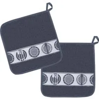 Kracht Topflappen Teller, (2-tlg., 2-teilig), 2er Set Topflappen, Baumwoll Frottier, ca. 22x22 cm