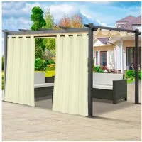 BTTO V&G Vorhang Outdoor vorhang wetterfest ösen oben,Verdunkelungsgardine Winddicht (2 St), Lichtschutz,  UV-Schutz & Blickdicht,für Pavillon Terrasse Pergola