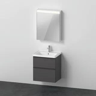 Duravit D-Neo Möbelwaschtisch mit Waschtischunterbau und Spiegelschrank 600x480x2000 mm - DE0145L494 DE0145L49490000