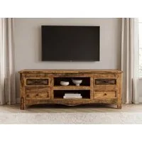 Massivart® Lowboard 140 cm Breite TV-Board Akazie massiv lackiert »ACANO«, Massivholz · montiert · 4 Schubladen · 2 offene Fächer