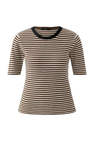 Oui - Pullover brown white - Gr. - 44