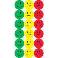 Sigel Etiketten Klebepunkte Smileys Folie gelb/grün/rot 20mm VE=180 Stück