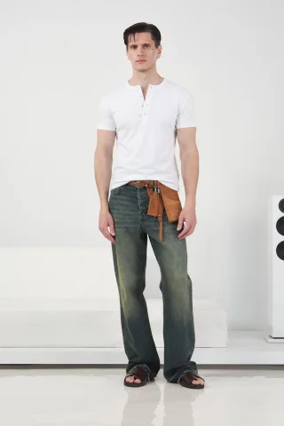 Herren Slim Fit Crew-Neck Baumwoll-T-Shirt