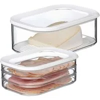 Mepal Frischhaltedose Modula Frischhaltedosen Wurst und Käse 2er Set, Kunststoff, (2-tlg)