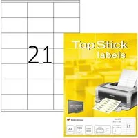 TopStick Etiketten TopStick 8707 Universal-Etiketten - 70 x 41 mm - weiß - 2.100 Stück