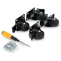 bestTools Schwerlastrolle Werkbank Rollen 75 mm, 360° drehbar 4er Set bis 270 kg, 2 Rollen mit Bremse, inkl. Montagewerkzeug, bodenschonend