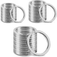 FELIXLEO Schlüsselanhänger Schlüsselringe 30 25 20mm Split Ring Rund Flach DIY (120-tlg)