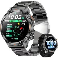 ANYSUN Smartwatch Herren,Sportuhr mit LED Taschenlampe & Kompass, Smartwatch (1,7 Zoll) IP68 Wasserdicht,100+ Sportmodi,mit Bluetooth,Fitness Tracker, Puls-SpO2-Schlaf-Monitor,Schrittzähler,2 Armbändern,für Android iOS