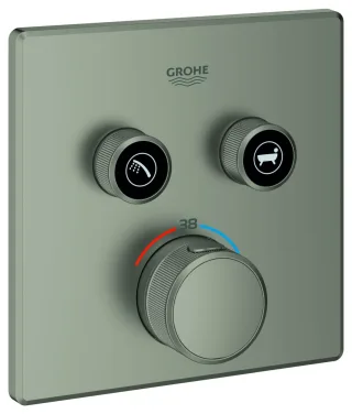 GROHE Thermostat Grohtherm SmartControl 29124 eckig 2 ASV satin steel, 29124MS0 29124MS0