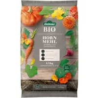 Dehner Gartendünger Bio Hornmehl, 2.5 kg, reicht für ca. 25 qm, 25 m², natürlicher Stickstoffdünger