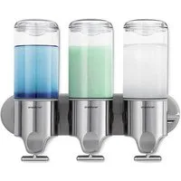 simplehuman Seifenspender Dreifach-Spender mit Wandhalterung 444 ml Edelstahl