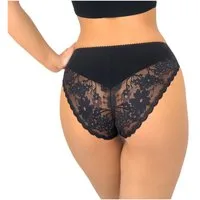 Donna Slip 264 (2-St) Damen 2er Pack Slips Unterhosen Panty florale Spitze Baumwolle