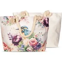 JACK Strandtasche Reißverschluss Baumwolle Descanso, mit wunderschönem Design, 40x55cm, Beachbag mit Innentasche