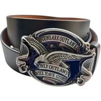 Ware aus aller Welt Ledergürtel Wechselgürtel Gürtel mit American Eagle US Adler Gürtelschnalle Buckle