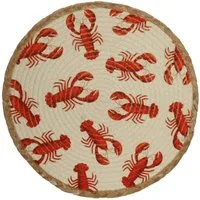 Kersten BV Platzset Tischunterlage Natur - Hummer ⌀ 38 cm, (1-St)