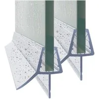 Boromal Duschdichtung 2 Stück Wasserabweiser Ersatzdichtung für 5/6/7/8mm Glas Duschtür, L: 100 cm, (Schwallschutz für Glastür, 2-St., gerade Glastür), mit zwei Lippen zur unteren Abdichtung