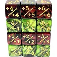 Würfelset 2-Toned D6: Counter Dice +/-, 6 Red + 6 Green (12)
