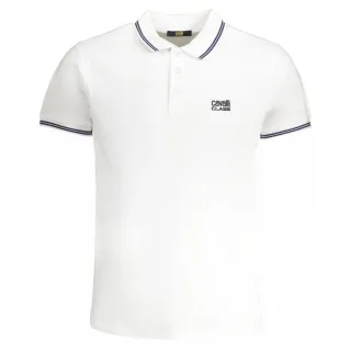 Cavalli Class Poloshirt mit Tipped-Kragen Blau Logo Weiß