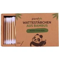 pandoo Ohrenreiniger Plastikfreie Wattestäbchen aus Bambus und Bio-Baumwolle, 200-tlg.