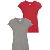 FAYN SPORTS Funktionsshirt Double Pack Essential (2er-Pack) Kurzarm, lockere Passform, unifarben, V-Ausschnitt