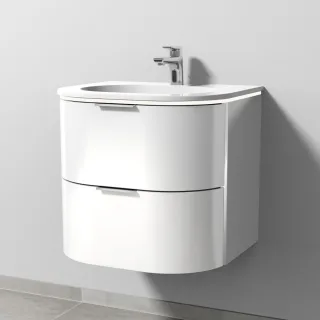 Sanipa 4balance Keramik-Set mit 2 Auszügen und LED-Beleuchtung, Weiß-Glanz, DG41178 DG41178