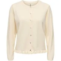 ONLY Strickjacke ONLCINDEREL LS O-NECK FRILL CARDI CC KNT Materialmix, regular fit