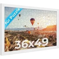 PHOTOLINI Bilderrahmen für Puzzle, Puzzlerahmen mit Acrylglas zum Aufhängen, für 1 Bilder (1 Einzelrahmen), 100-500 Teile im Endformat 36x49 cm