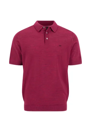 FYNCH-HATTON - Knitted Polo, Merino grape - Gr. - XL