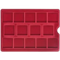 MC.Sammler Aufbewahrungsbox MC.Sammler Alu Münzkoffer frei bestückbar mit Münztableaus Ihrer Wahl, Tableau 14 Fächer-55x55mm