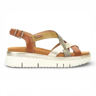 Pikolinos Damen-Keilsandalen aus braunem Leder, extraleicht, für den Sommer - Palma