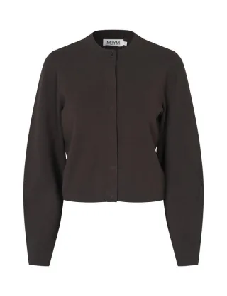 mbym - Strickjacke mit Rundhals braun - Gr. - S