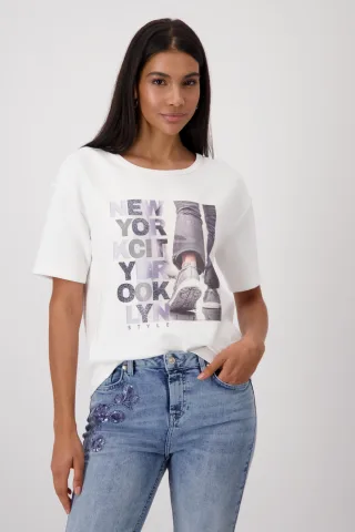 monari - Sweatshirt mit Schrift off-white - Gr. - 38