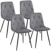 oyajia Esszimmerstuhl 4er Set Esszimmerstuhl Küchenstuhl, Metall Beine, Samt Polsterstuhl (4 St), Retro-Design, elegant bequemer Schalenstuhl