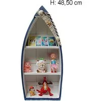 Yudu Deko-Wandregal Rega Boot Form Schiff Bootregal Fischernetz Muscheln Maritime Deko