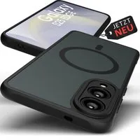 GreenHec Handyhülle Samsung Galaxy S25 EDGE Hülle Schwarz, Cover Schutzhülle MagSafe 6,2 Zoll, Kameraschutz Magnetring Schwarz, Schutzhülle stoßfest