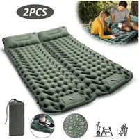 CALIYO Isomatte 2-Tlg Isomatte Outdoor, Isomatte Ultraleicht, Isomatte Camping Outdoor, (2-tlg., Isomatte Camping mit Fußpresse Pumpe und Kissen), erschleißfest/wasserabweisend/reißfestigkeit