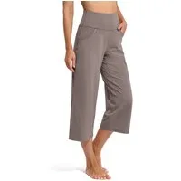 PROMOVER Yogahose Weit geschnittene Yogahosen für Damen, lässige Sommerhosen Knielange Caprihosen, weite Yogahosen mit Taschen