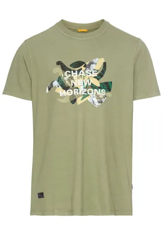 camel active - T-Shirt mit Print aus Organic Cotton dusty khaki - Gr. - L