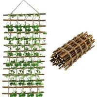 Coradoma Rankgitter Rankhilfe aus Weide für Kletterpflanzen, Ranknetz Pflanzennetz, Rankleiter in den Größen 30/50/100x200 cm