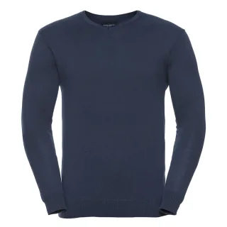 Russell Collection - Sweatshirt V-Ausschnitt für Herren (Dunkelblau)