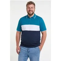 Men Plus Poloshirt Poloshirt Bauchfit Colorblocking Halbarm